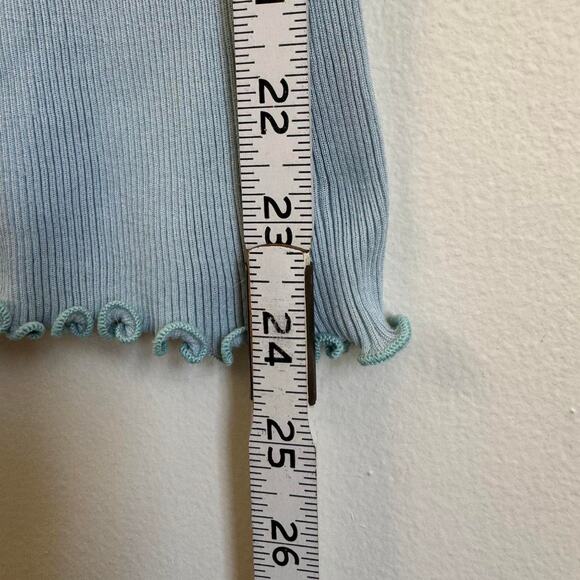 Vtg 2005 Victoria's Secret L Baby blue lace trim cotton cami tank top - Picture 8 of 8